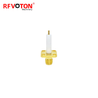 Connecteur SMA femelle coaxial RF à bride 4 trous avec isolateur allongé de 15 mm et broche de 3 mm