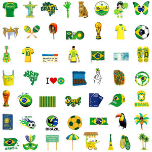 50 pz adesivi da viaggio per calcio da viaggio in Brasile per esterno tazza per bagagli decorazione Graffiti adesivi - Product Image 4
