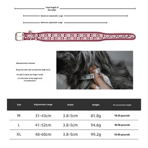 신제품 도매 클래식 스타일 반사형 개 목걸이, 중대형견용 야외용 반려동물 목걸이, 통기성 및 조절 가능 - Product Image 4
