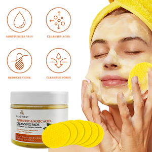 Desmaquillador de hoja de algodón de <span class=keywords><strong>limpieza</strong></span> <span class=keywords><strong>Facial</strong></span> de cúrcuma orgánica <span class=keywords><strong>coreana</strong></span> para <span class=keywords><strong>limpieza</strong></span> profunda, eliminación de manchas oscuras, producto para el cuidado de la piel - Product Image 3