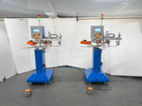 Machine de sérigraphie carrousel pour tissus, t-shirts, étiquettes et gants, à une couleur