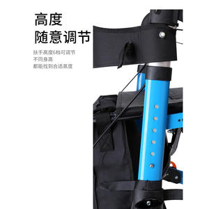 Andador con ruedas para personas mayores, de cuatro ruedas, con freno y bolsa, para asistencia de movilidad al aire libre - Product Image 2