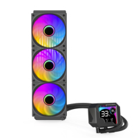 Refroidisseur de processeur liquide AIO 360 mm avec écran LCD, tête de refroidissement en aluminium pur, faible bruit, refroidissement par eau pour PC de jeu