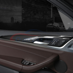 Para <span class=keywords><strong>BMW</strong></span> 2018-2020 <span class=keywords><strong>X3</strong></span> <span class=keywords><strong>G01</strong></span> X4 G02 LHD, pegatina embellecedora para interiores de coche de fibra de carbono, cubierta embellecedora para manija de panel de puerta - Product Image 6