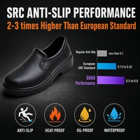 Chaussures de sécurité antidérapantes pour chef, norme EU SRC, en EVA, imperméables, résistantes à l'huile et à la chaleur, à enfiler, pour restaurant et cuisine