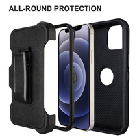 Coque de protection pour téléphone TPU+PC, antichoc, robuste, avec support de protection pour iPhone 12 Pro