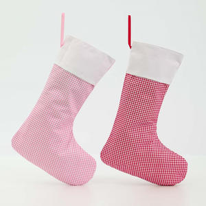 Nouveautés Arbre Géant Décoration Cadeau Géant Chaussettes Vichy Brodé Bas <span class=keywords><strong>de</strong></span> Noël - Product Image 2