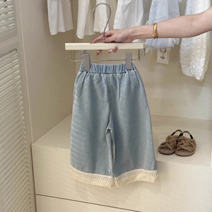 Girls Crochet Vest Top With Tassel Lace Summer Outfit Set For Children - Product Image 3