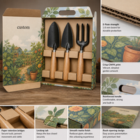 Boîte cadeau en carton ondulé E-Flute avec logo personnalisé, pour pelle à main, fourche à main, outils de jardinage modernes