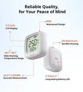 Capteur <span class=keywords><strong>de</strong></span> température et d'humidité intelligent SONOFF SNZB-02WD Zigbee LCD, étanche IP65, pour <span class=keywords><strong>salle</strong></span> <span class=keywords><strong>de</strong></span> <span class=keywords><strong>bain</strong></span>, serre, extérieur via ZBBridge-P - Product Image 2