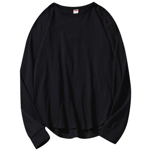 Camiseta de <span class=keywords><strong>Hombre</strong></span> de Algodón 100% de Alto Gramaje al por Mayor con Dobladillo Curvo, <span class=keywords><strong>Manga</strong></span> <span class=keywords><strong>Larga</strong></span>, Logotipo Personalizado Impreso y Bordado, Talla Grande, Tejido - Product Image 5