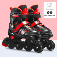 CHAQUE vente en gros pleine roue clignotante patins à roulettes taille réglable frein amovible enfants patins à roulettes pour garçons et filles