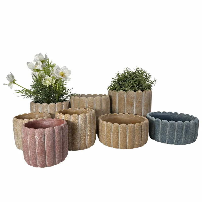 Vasos para plantas de cimento multicoloridos ecológicos estilo nórdico por atacado