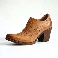 Nouvelles Arrivées Bottes à Talons Pointus Vintage pour Femmes, Chaussures Décorées de Clous, Bottines Western Cowboy à Enfiler pour Femmes
