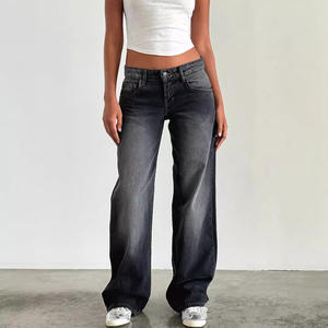 Pantalones <span class=keywords><strong>Vaqueros</strong></span> de Mezclilla para Mujer, Estilo Europeo Americano, Cintura Baja, Holgados, Transpirables, Rectos, Vintage, de Alta Calidad, Venta Directa de Fábrica - Product Image 2