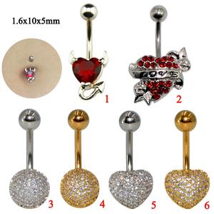 Zircon rond en forme de coeur <span class=keywords><strong>ventre</strong></span> nombril anneau <span class=keywords><strong>banane</strong></span> mode corps Piercing bijoux en acier inoxydable pour fiançailles - Product Image 2