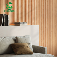 Panneau mural 3D en MDF avec placage de bois flexible et courbé, panneau à lattes pliable pour murs courbes