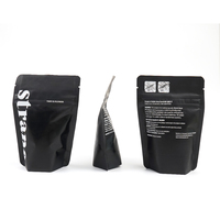 Sachet d'emballage noir zip-lock personnalisé pour thé stand-up nourriture kraft artisanat vache feuille pochette en papier avec poignées pour logo