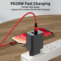 Adaptateur de chargeur de prise UE 20W | PD20W QC3.0 5A Chargeur mural de voyage à charge rapide avec port de sortie USB et Type-C