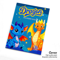 Livre de peinture à l'aquarelle sans bavure sur le thème du dragon pour les tout-petits et les enfants de 1 à 8 ans, cadeau d'anniversaire artistique, livres personnalisés imprimés
