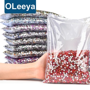 Strass en verre à dos plat non thermocollants Oleeya, emballage personnalisé en vrac, 14400 pièces pour décorations de gobelets - Product Image 1