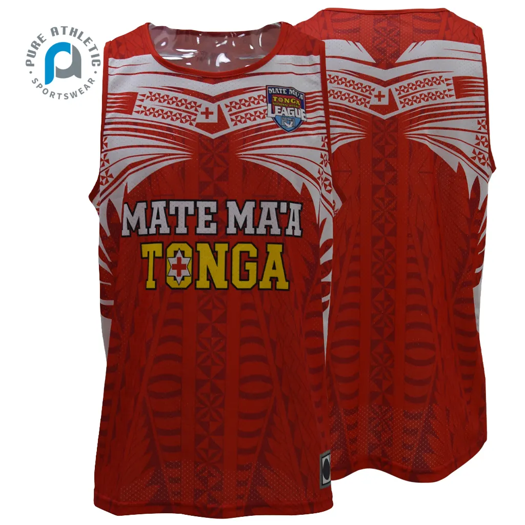 Kırmızı Tonga polinezya erkek kadın spor Singlet t shirt özel süblimasyon spor koşu atlet yaz soğutma hızlı tank top