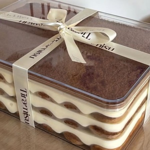 Contenitore Grande per Tiramisù in Plastica Scatola Trasparente per Torta Mousse in Materiale PS PET per Alimenti all'Ingrosso - Product Image 1