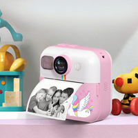 Kamera Cetak Instan Anak 2.4 Inci IPS Desain Unicorn Printer Thermal Perekam Video Hadiah Mainan