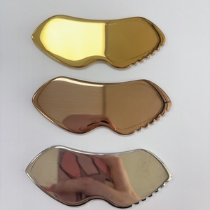 Strumento Gua Sha in Acciaio Inox 304 di Alta Qualità con Logo Personalizzato, Forma ad Ala, Placcato Oro Rosa o Nero per Massaggio Viso e Corpo - Product Image 1