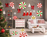 Personnalisé Bonbons Sucette Plancher ou Mur Autocollants pour la Décoration De Noël Classe Bonbons Magasin de Fête et Fournitures