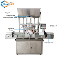 Machine de remplissage de pâte entièrement automatique XH-AG à 4 têtes haute précision pour poudre, gel, miel, crème, confiture, bouteilles en verre