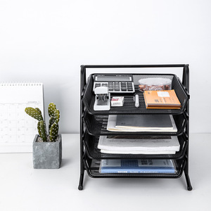 Deli 9184 Metal Mesh <b>File</b> Holder 4 Tier Large Capacity For Office And Study Use - Product Image 1
