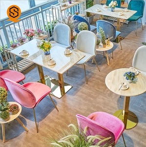 OEM Modern <strong>Small</strong> White Marble Dining <strong>Tables</strong> <strong>Gold</strong> Stainless Steel Round Dining <strong>Table</strong> and Chairs Sets - Product Image 4