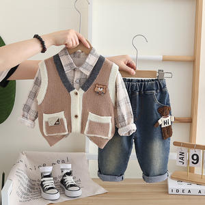 Autunno 3 pezzi abbigliamento formale jeans set per ragazzi 5 anni - Product Image 4