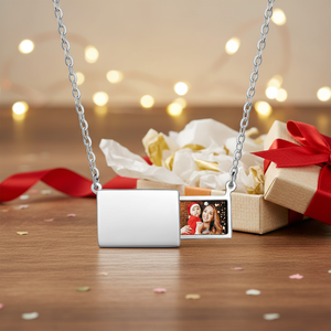 Collier pendentif enveloppe photo créative à tirer, chaîne en bambou et perles, cadeau de festival personnalisé, bijoux en vente chaude - Product Image 6