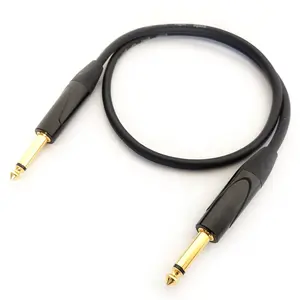 High Precision 1/4" TRS 6.35mm Stereo Audio Jack Cable Instrument Patch Cable Coiled Guitar Cable for Guitar