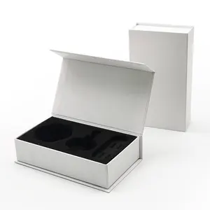 Manufacturer Customized Book Shape Rigid Paper Box With Sponge Cushion Insert Packaging Magnetic Gift Box