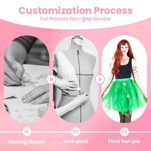 Falda Tutú de <span class=keywords><strong>Tul</strong></span> Transparente con Diseño de Flores Verdes <span class=keywords><strong>para</strong></span> Danza y Cosplay, Servicio OEM/ODM, <span class=keywords><strong>Precio</strong></span> al por Mayor, Entrega Rápida - Product Image 2