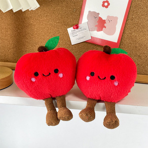 Couple <span class=keywords><strong>rouge</strong></span> <span class=keywords><strong>pomme</strong></span> en peluche pendentif sac créatif poupée de fruits de noël pour enfants porte-clés jouets cadeau - Product Image 3