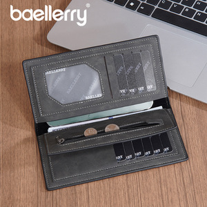 กระเป๋าสตางค์ผู้ชายแบบยาว Baellerry พับสามตอน ช่องใส่บัตรหลายช่อง ช่องใส่ธนบัตรแบบมีซิป สีดำ เทา น้ำเงิน น้ำตาล สีพื้น คอลเลคชั่นฤดูใบไม้ผลิ 2024 - Product Image 2