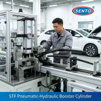 Cilindro Neumático Hidráulico Marca SENTO STF-100-50-10-8T, Cuerpo de Aleación de Aluminio, Pistón Sellado, Ahorro de Espacio, Alta Eficiencia