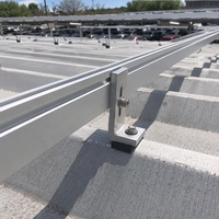 Support de montage de panneau solaire, kit de pieds inclinables en aluminium réglables pour l'installation sur toit métallique et au sol
