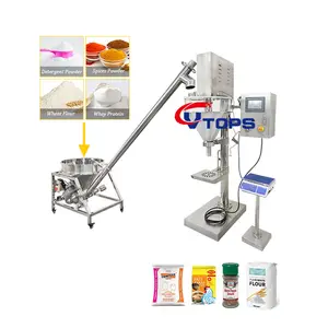 VTOPS Efficient And Time-Saving 5g 500g 1000g 5000g Automatic Cans Auger Bottling Spices Powder Filling Packing Machine