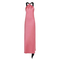 Robe trapèze sexy pour femme grande taille, design mode, en dentelle contrastante, sans manches, col halter réglable, taille empire, infroissable