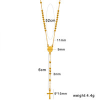 Collar de Rosario Religioso de Acero Inoxidable 316L, Chapado en Oro de 14k y 18k, con Cuentas, Estilo Medieval Vintage, para Mujer