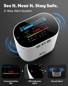 <span class=keywords><strong>Detector</strong></span> de Radônio com Câmara de Ionização, Sensor de Alarme de Íons Pulsados, Monitor de Qualidade do Ar Residencial com Display LCD Inteligente - Product Image 2