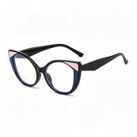 Lunettes anti-lumière bleue rétro SM5216, monture PC unisexe avec accents métalliques dorés