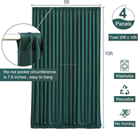 Rideaux de fond de scène de luxe modernes et professionnels, vert, double couche, pour arche de mariage, avec support, en soie de lait
