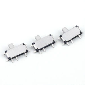 Interruptor Deslizante Horizontal Pequeño de 7 Pines, 2 Niveles, MSK-12C02, Blanco y Negro con Palanca Amarilla, Categoría de Producto: Interruptores de Palanca - Product Image 2