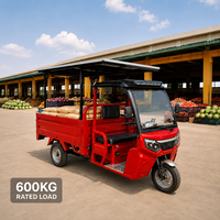 Tricycle électrique de transport en gros avec toit solaire 1200W, véhicule électrique à 3 roues pour le transport de marchandises